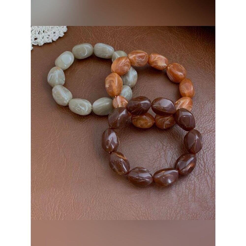 Marbled Bead Bracelet Set A1632